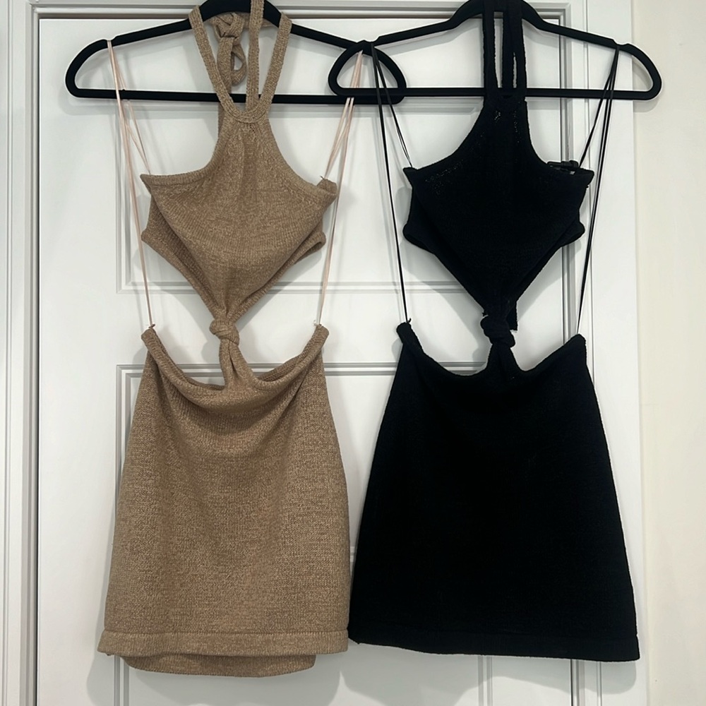 Knit Cutout Mini Dresses
